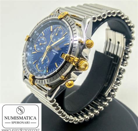 cinturino metallo breitling chronomat anni 80 quadrante blu|Accessori/ricambi Breitling .